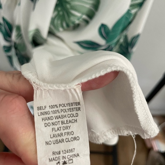 🍀Dream of Me Palm Banana Leaf Tropical Maxi Wrap Dress Sz L - Picture 8 of 13